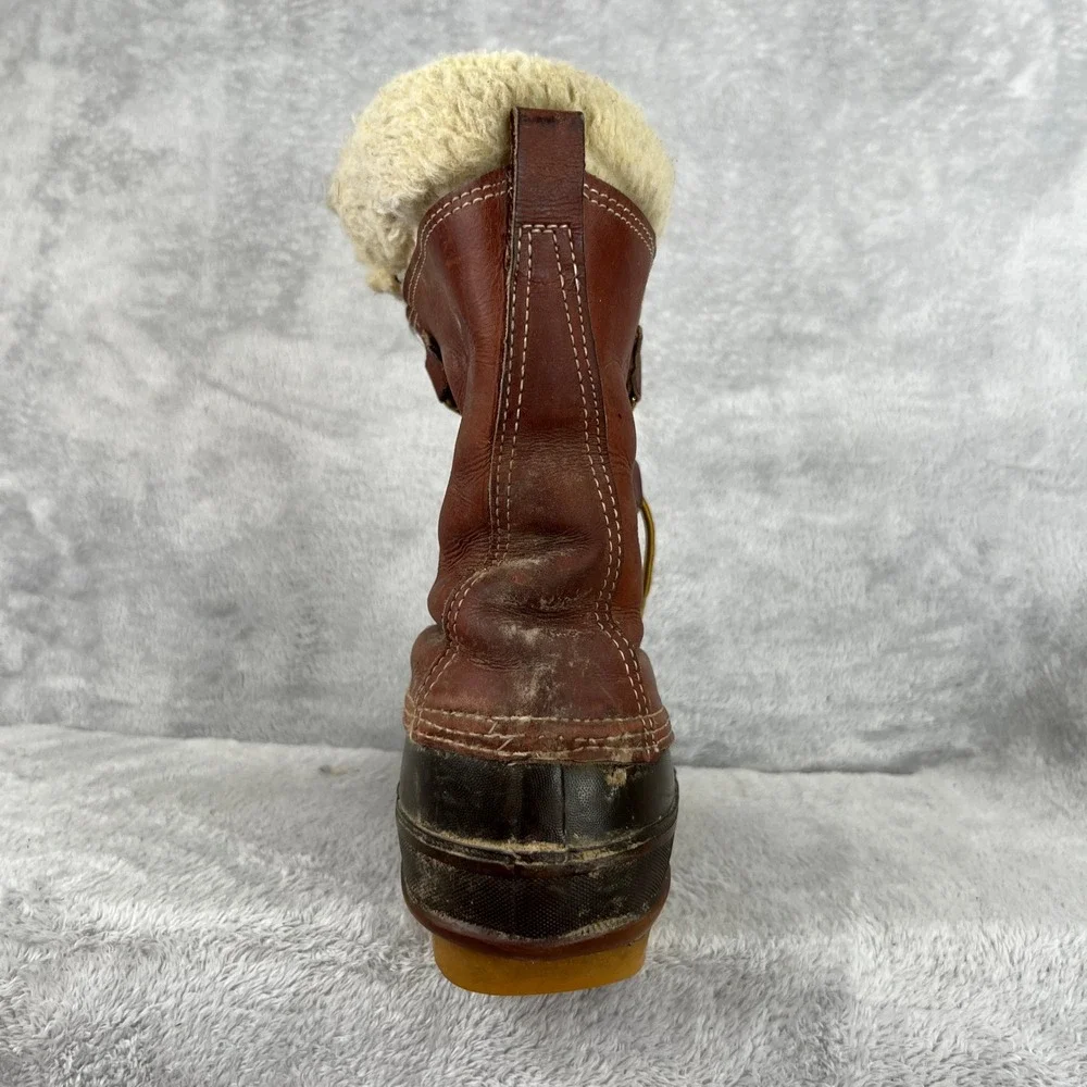 Rico Insulated Leather Duck Boots 11 Brown Men Vintage Winter Work Outdoor Boots